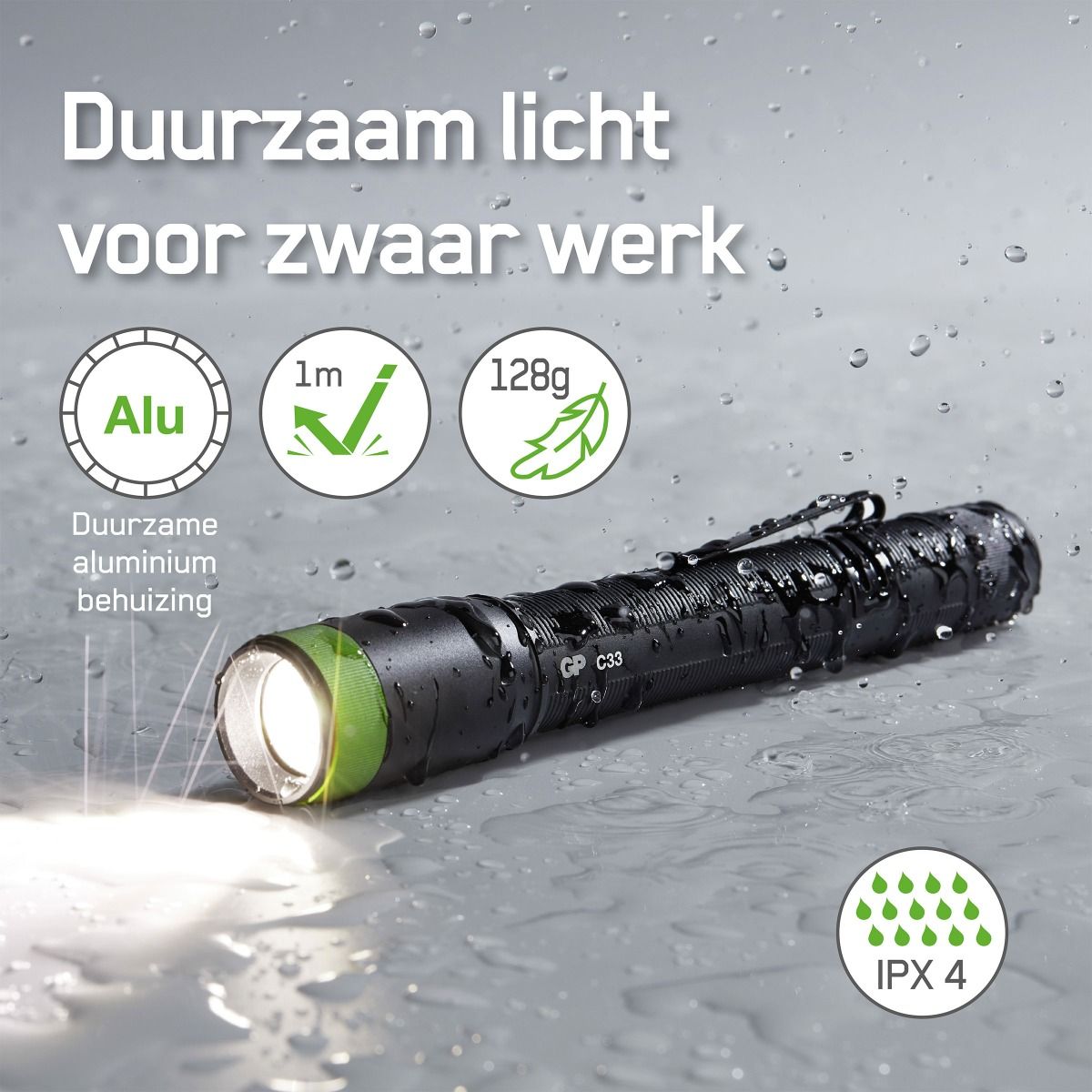 Zaklamp C33 duurzaam licht