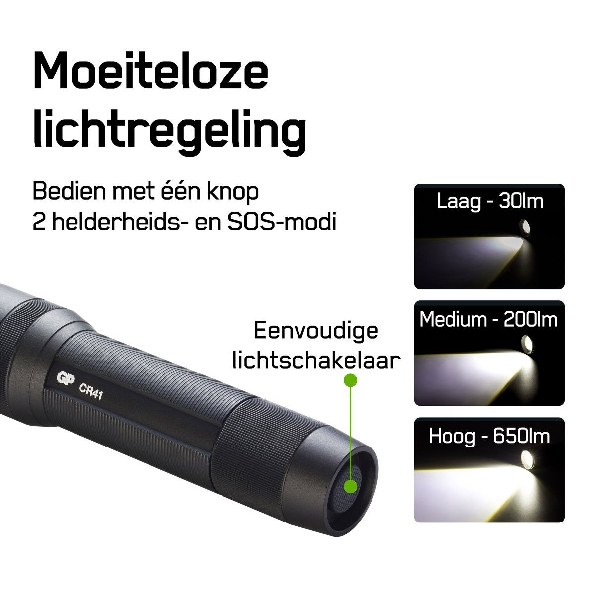 Zaklamp CR41 lichtregeling